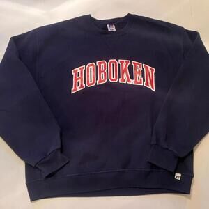 Russel Athletic Graphic Creewneck with “Hoboken” Lettering, Sized Large
